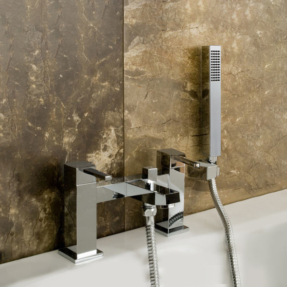 Austin Design Deck Mounted Bath Shower Mixer Tap With Handset Kit