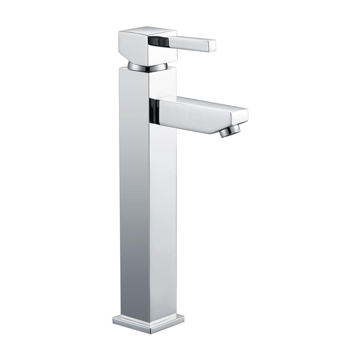 Chrome Square Modern Tall Basin Mixer Tap
