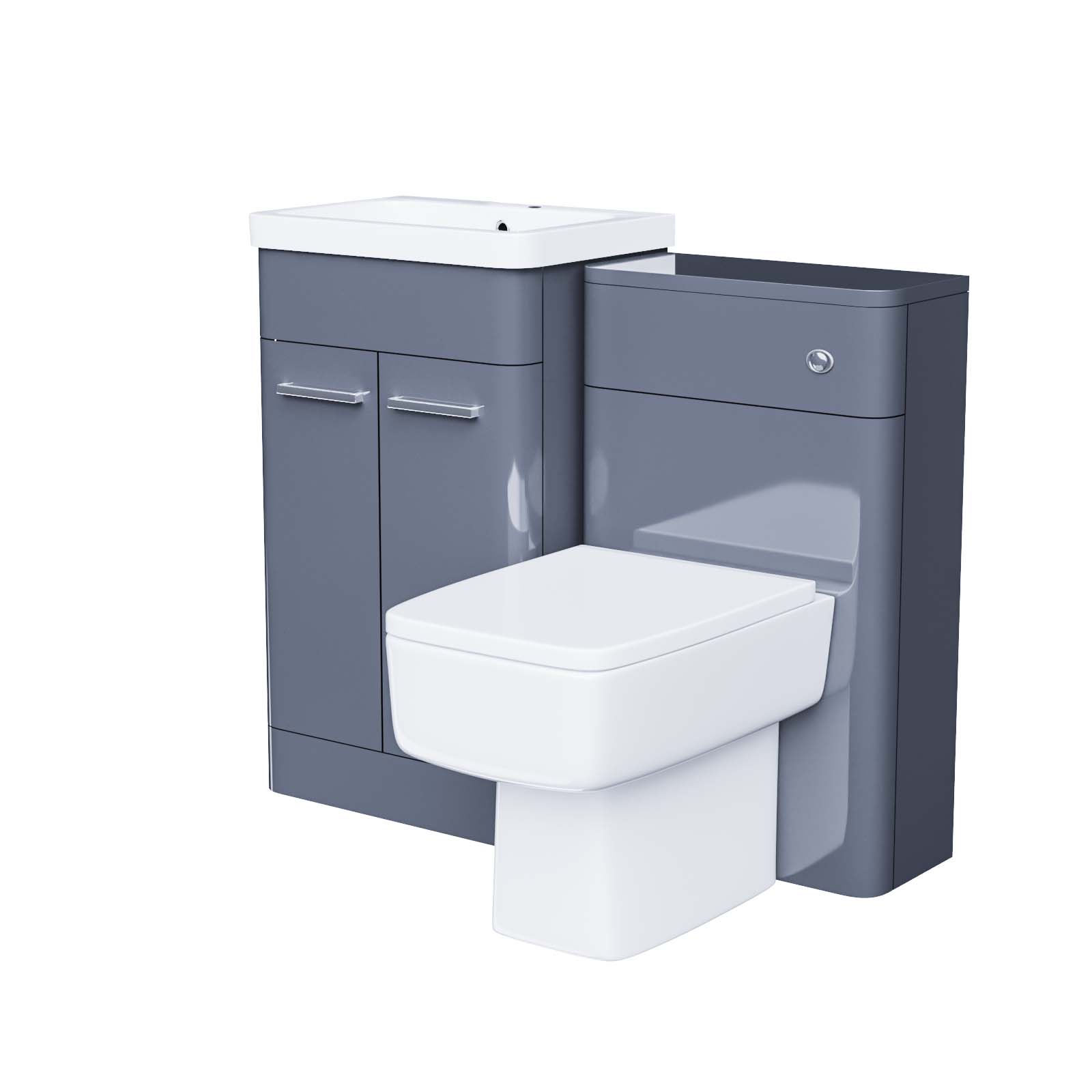 Sudbury 500mm Vanity Basin Unit, WC Unit & Back to Wall Toilet Anthracite