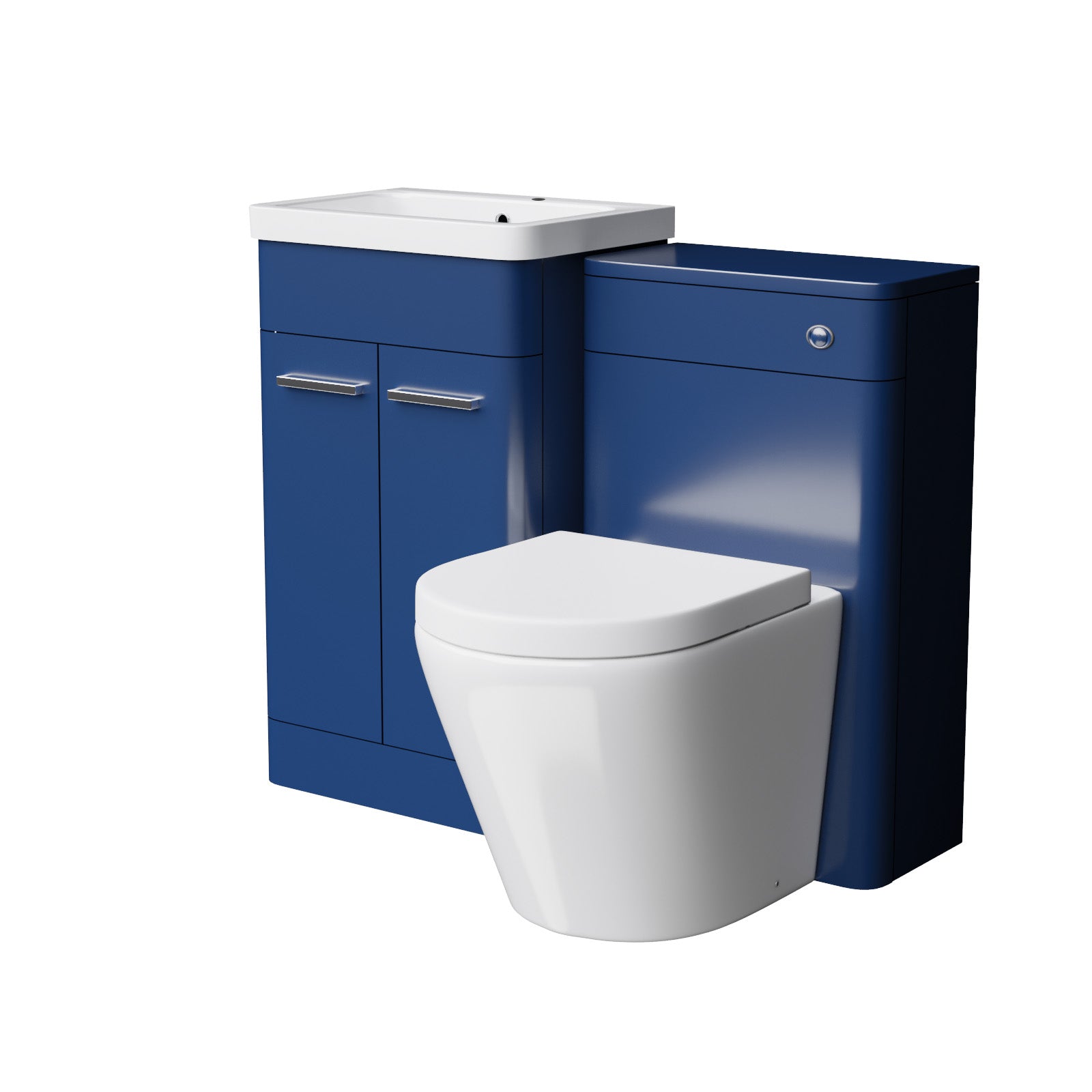 Afern 500mm Freestanding Vanity Unit with Basin,Rimless Toilet, WC unit Royal Blue