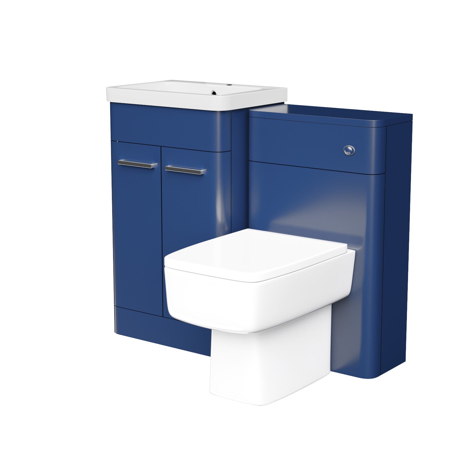 Sudbury 500mm Freestanding Vanity Unit with Basin, Back to Wall toilet, WC unit Royal Blue