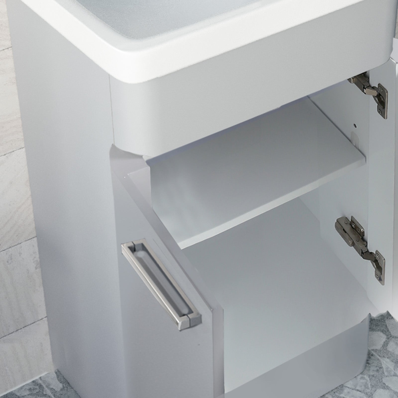 Afern Matte Grey 500mm Freestanding Vanity Unit Cabinet & Wash Basin