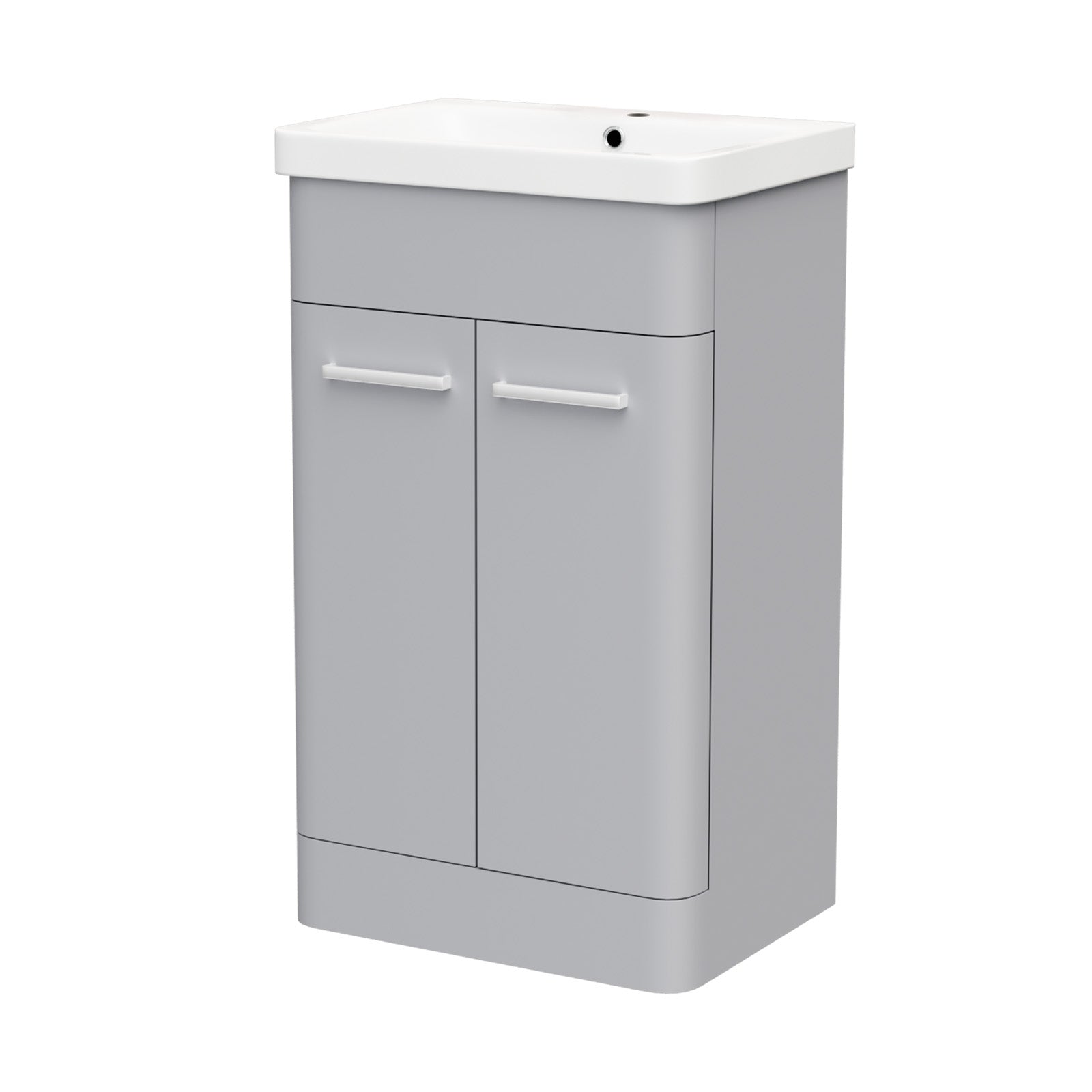 Afern 500mm Freestanding Vanity Unit Cabinet & Wash Basin Matte Grey Flat Pack