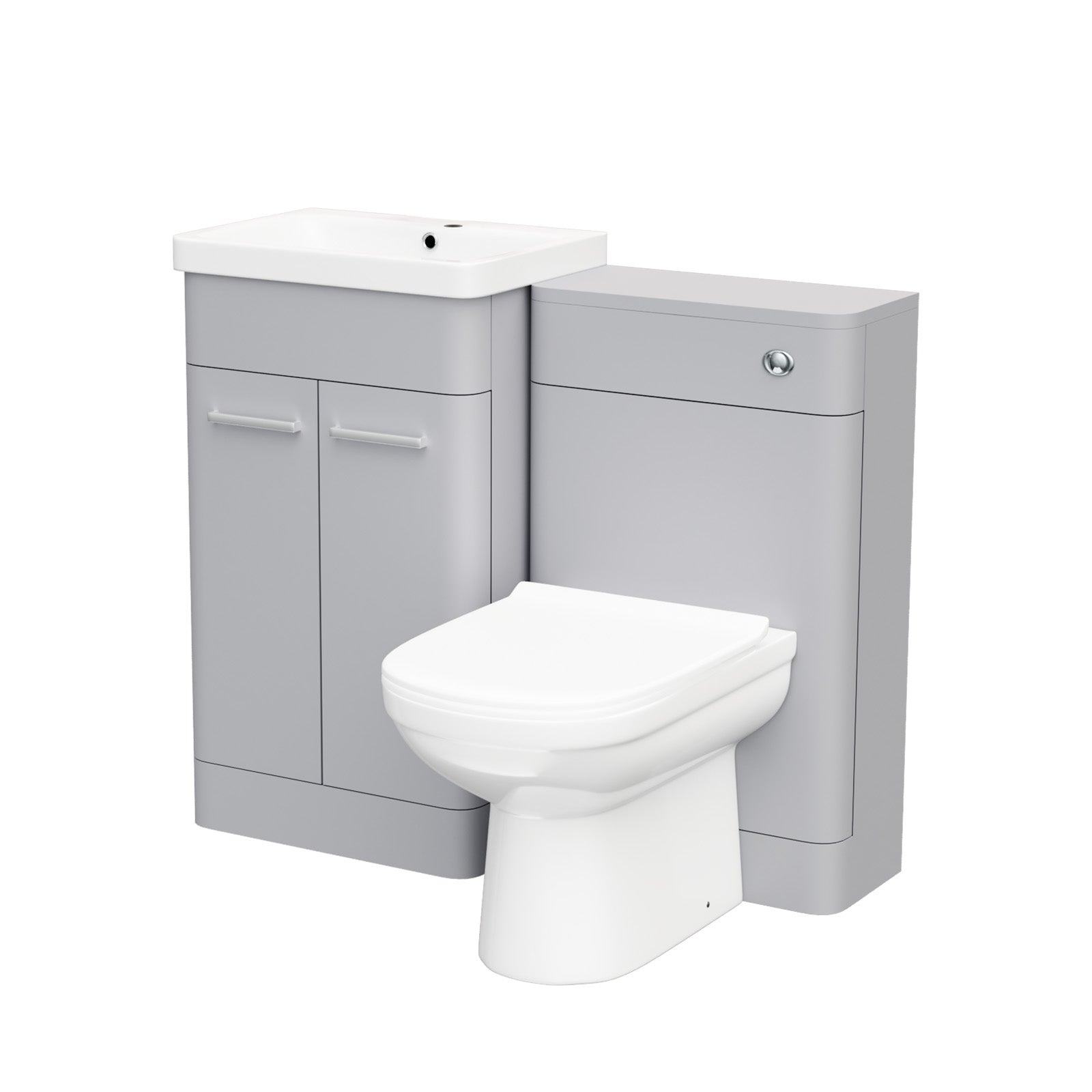 Afern Matte Grey 500mm Freestanding Basin Vanity WC Unit & Toilet