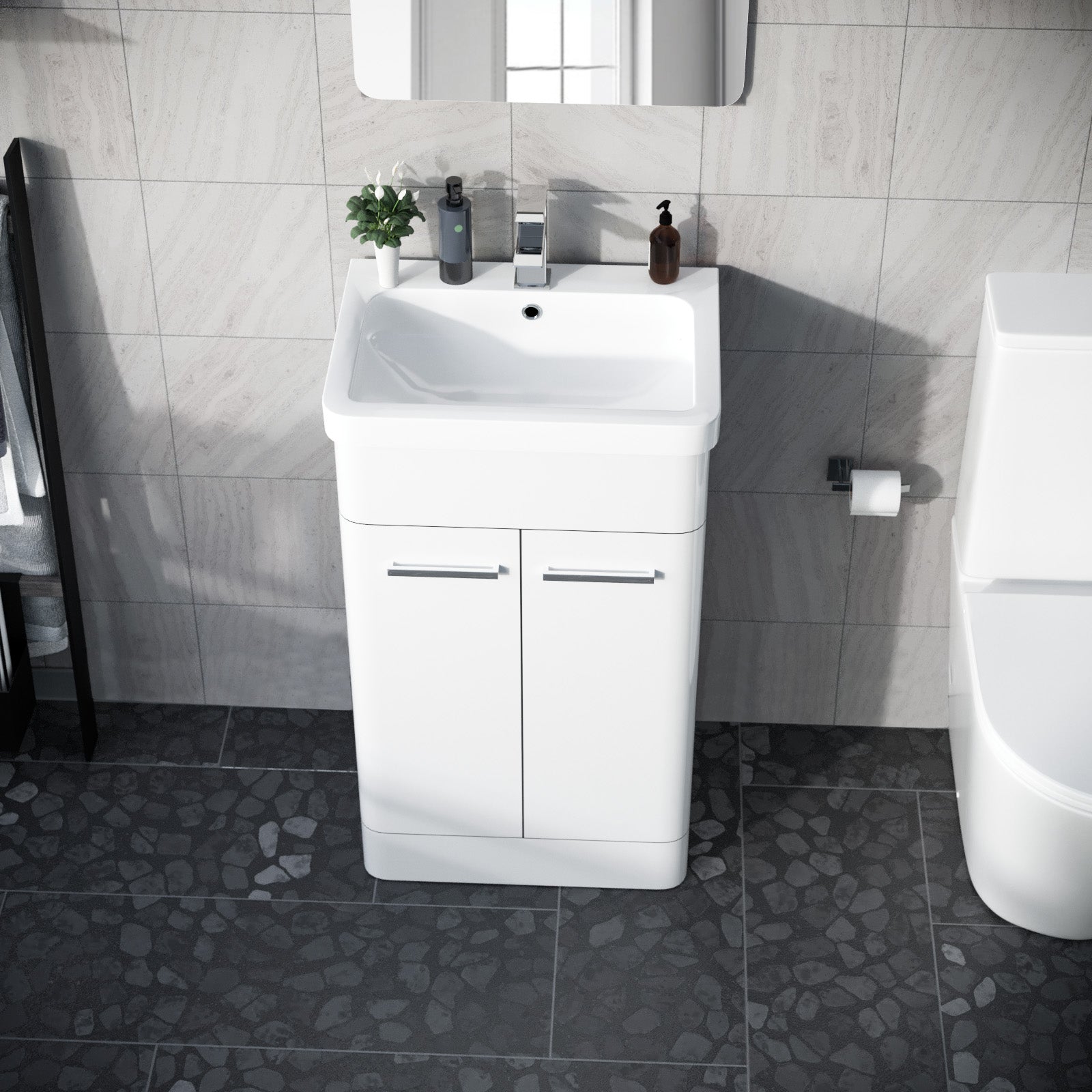 Afern 500mm Vanity Unit Cabinet and Wash Basin White