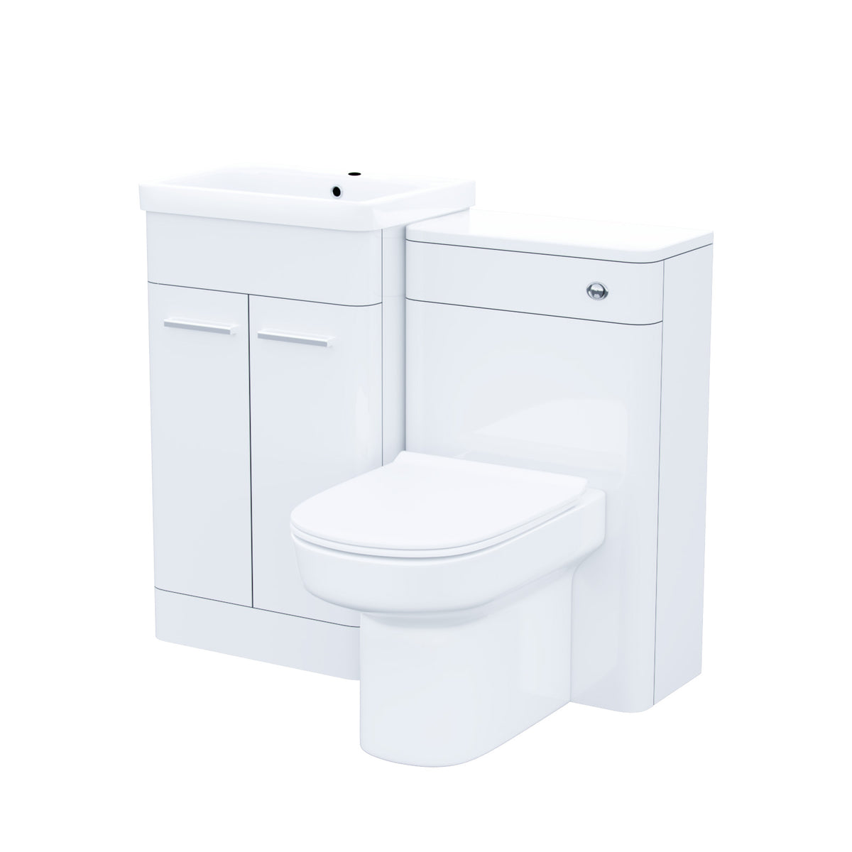 Afern 500mm Basin Vanity Unit, WC Unit & Back To Wall Toilet - White