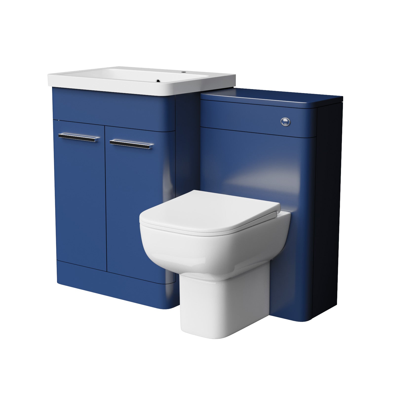 Afern 1100mm Freestanding Vanity Unit with Basin, Toilet, WC unit Royal Blue