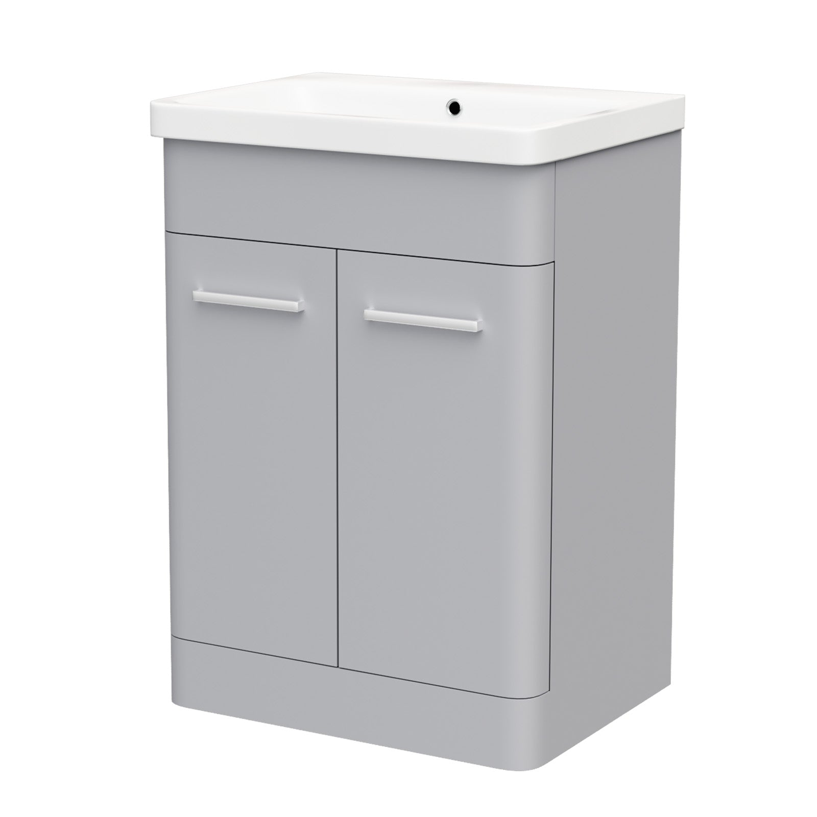 Afern 600mm Freestanding Vanity Unit Cabinet & Wash Basin Matte Grey