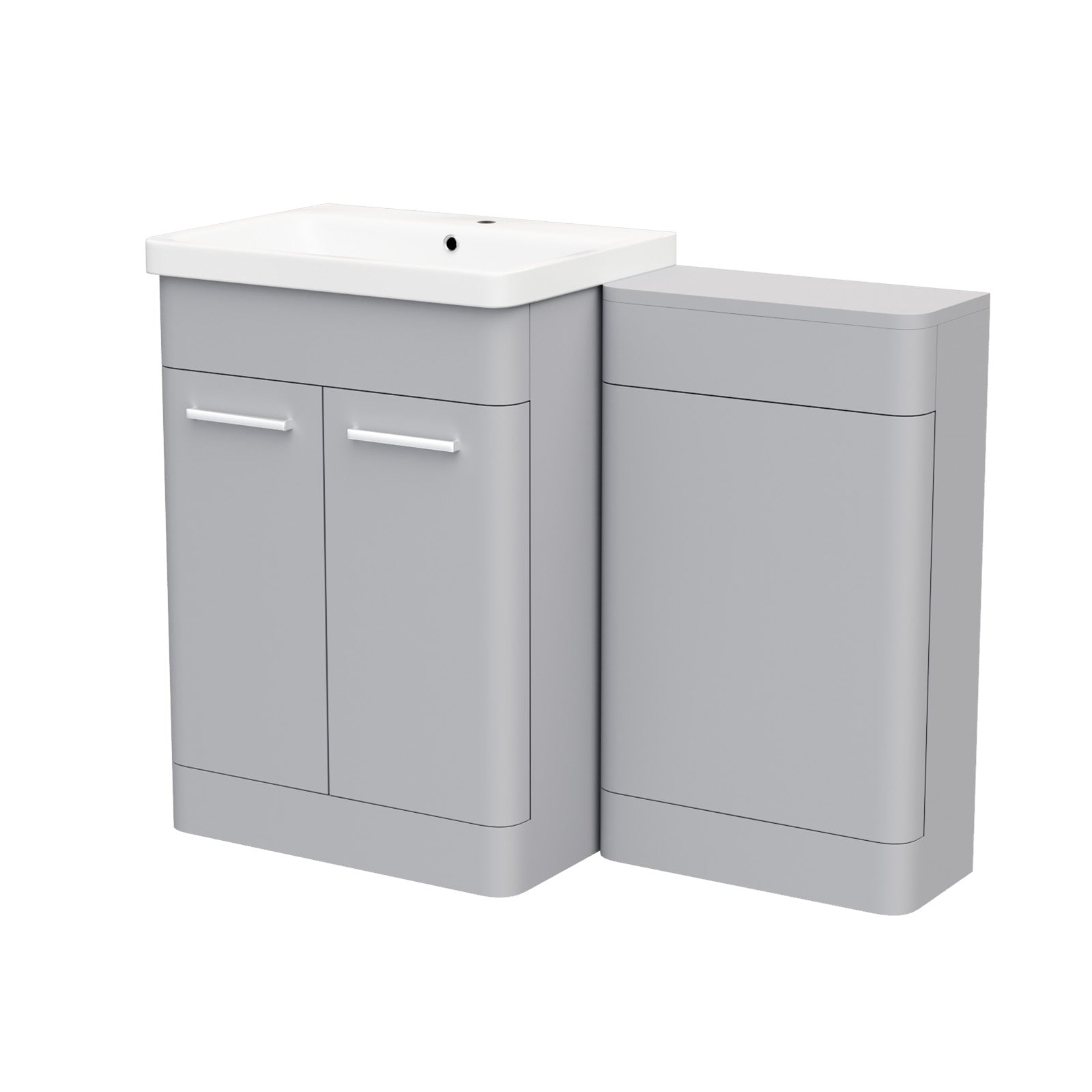 Afern Matte Grey 1100mm Freestanding Cabinet Ceramic Basin WC Unit Flat Pack