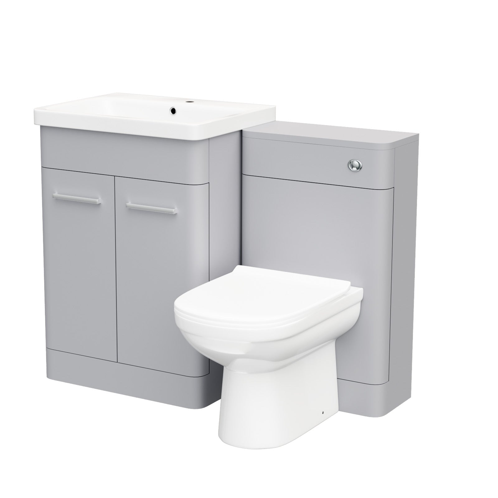 Afern Matte Grey 600mm Freestanding Basin Vanity WC Unit & Toilet