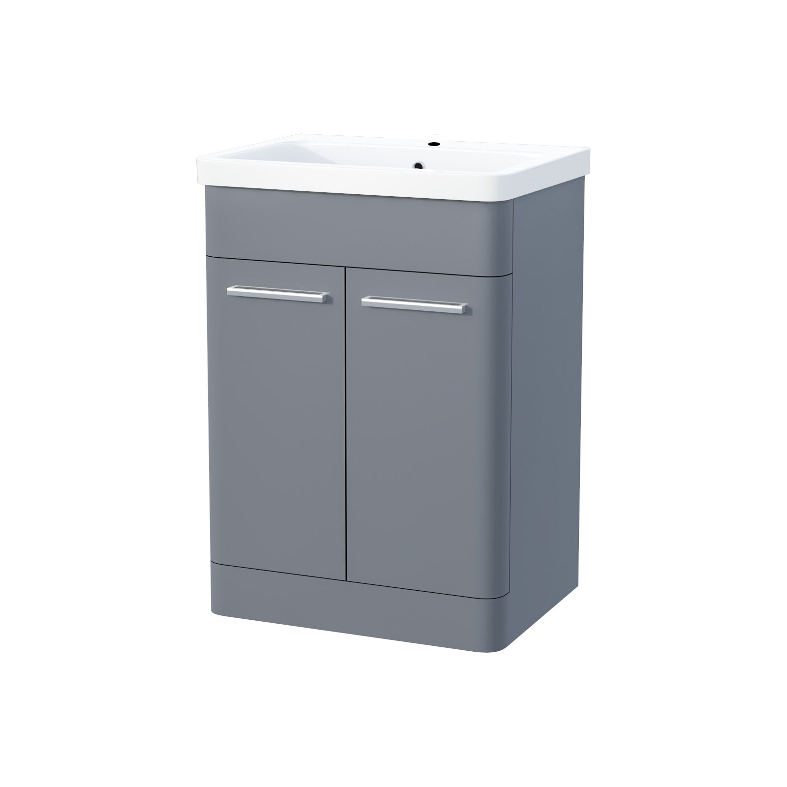 Afern 600mm Vanity Unit Cabinet and Wash Basin Steel Grey