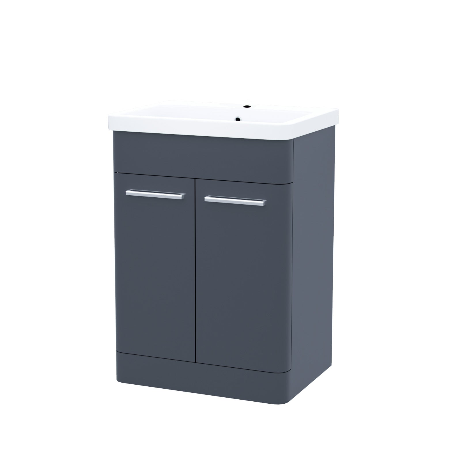 Afern 500mm Vanity Unit Cabinet MDF & Wash Ceramic Basin Anthracite - Flat Pack