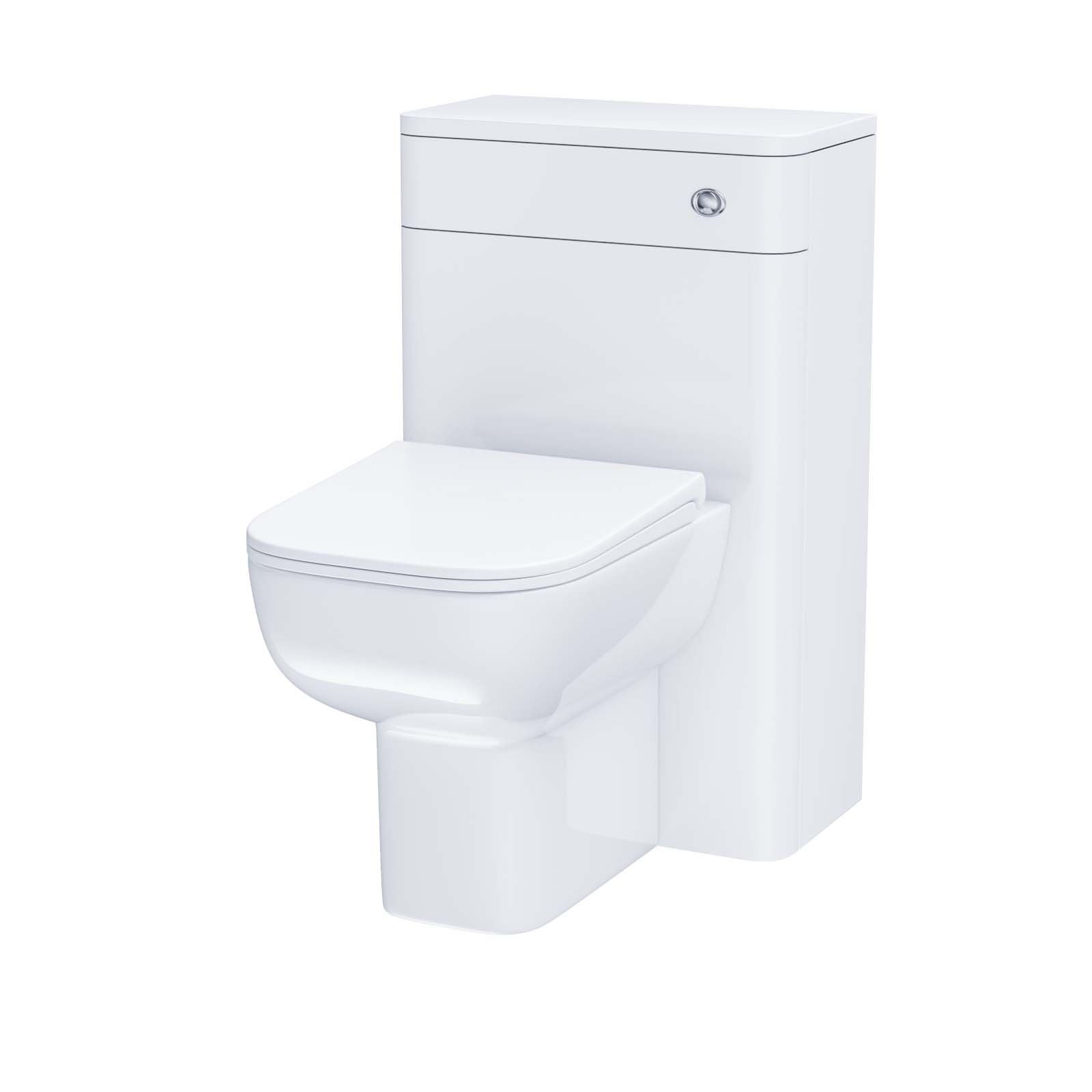 Afern Modern 500mm Rimless Back To Wall WC Toilet Gloss White