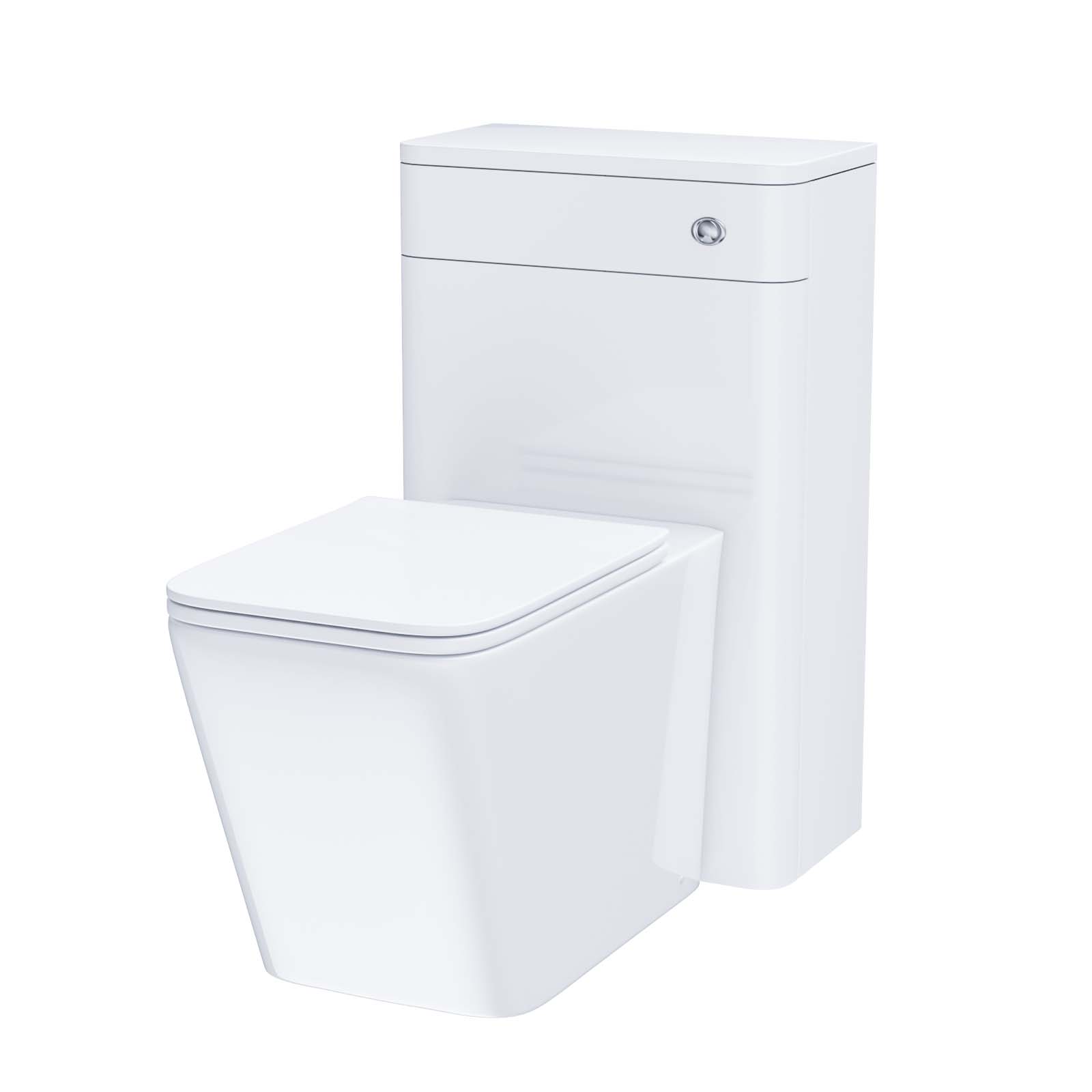 Afern Modern White 500mm Back To Wall WC Toilet Unit Rimless Space Saving