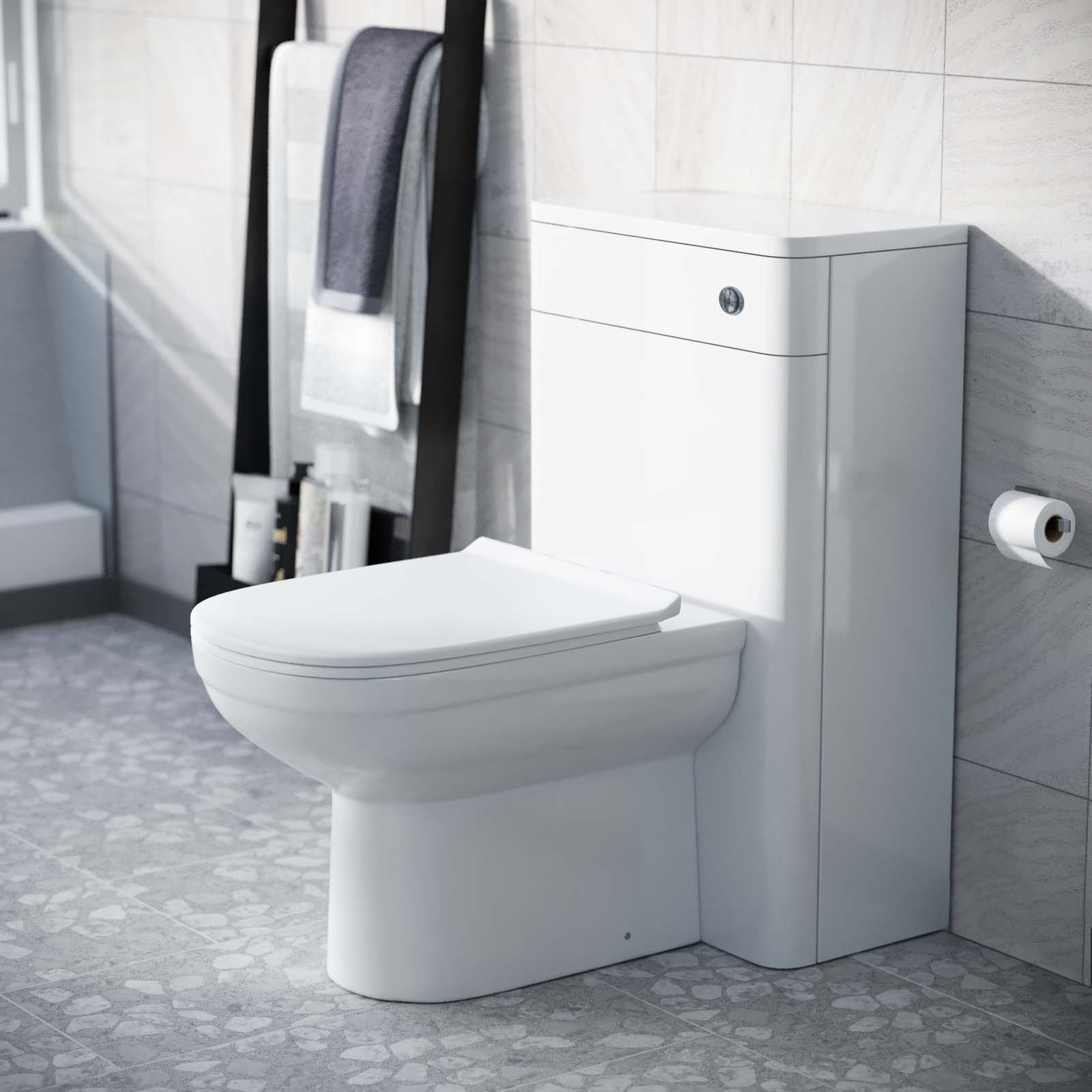 Afern Modern 500mm Back To Wall WC Toilet Unit Gloss White