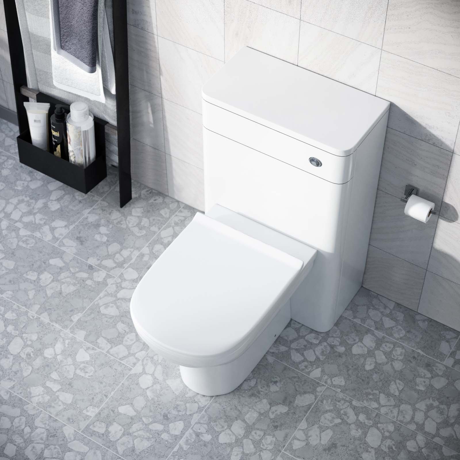 Afern Modern 500mm Back To Wall WC Toilet Unit Gloss White