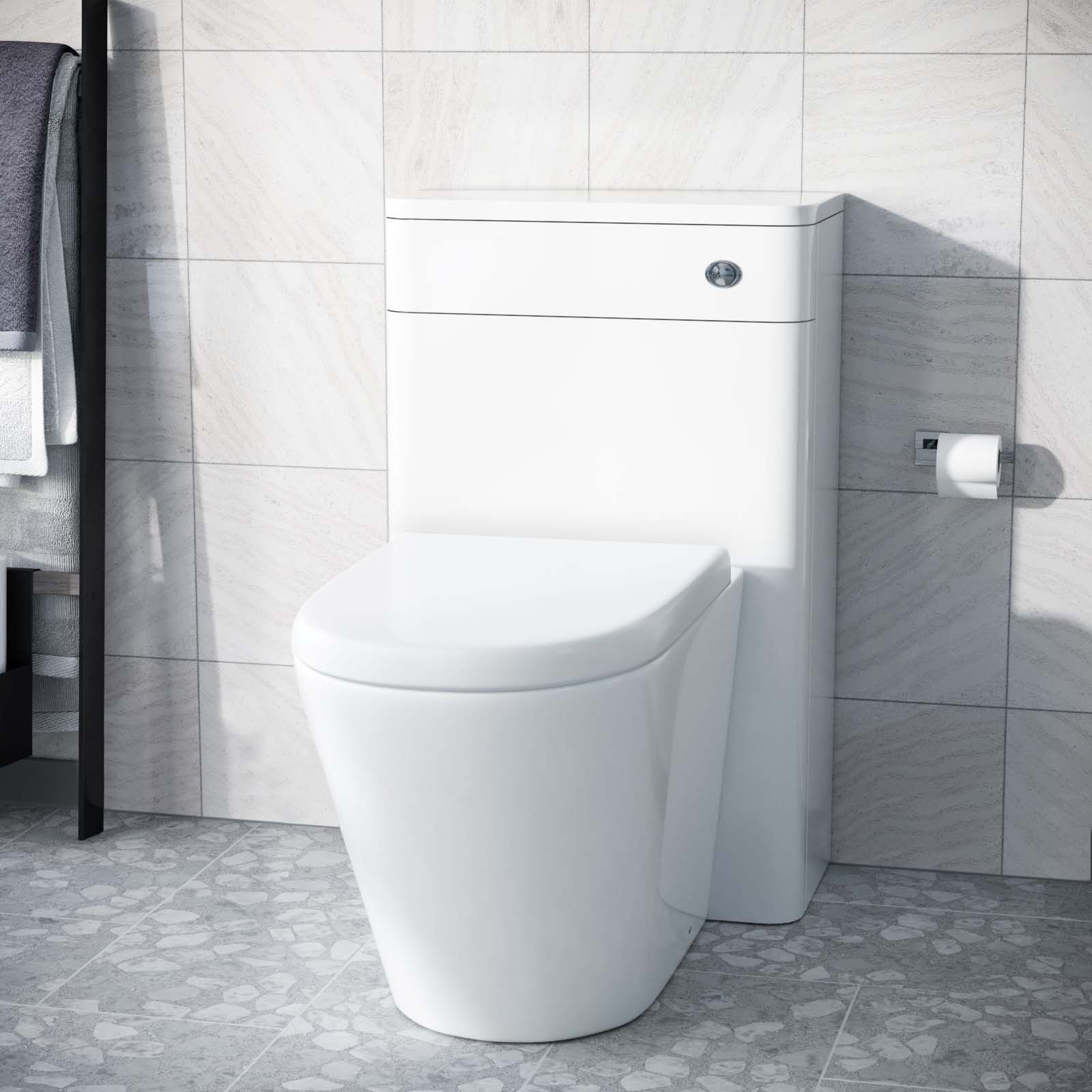 Afern 500mm Back To Wall WC Rimless Toilet Pan Unit Space Saving Afern