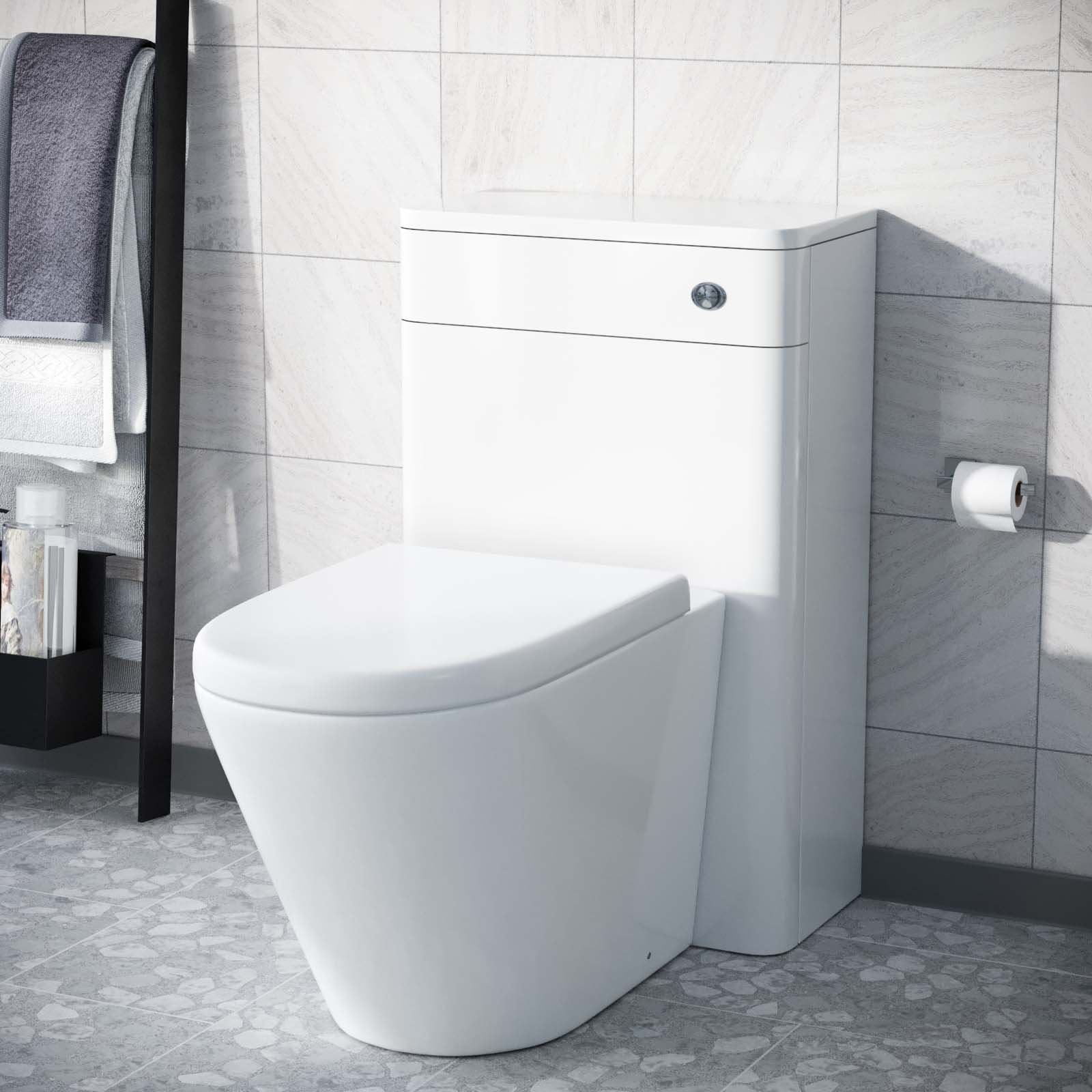 Afern 500mm Back To Wall WC Rimless Toilet Pan Unit Space Saving Afern