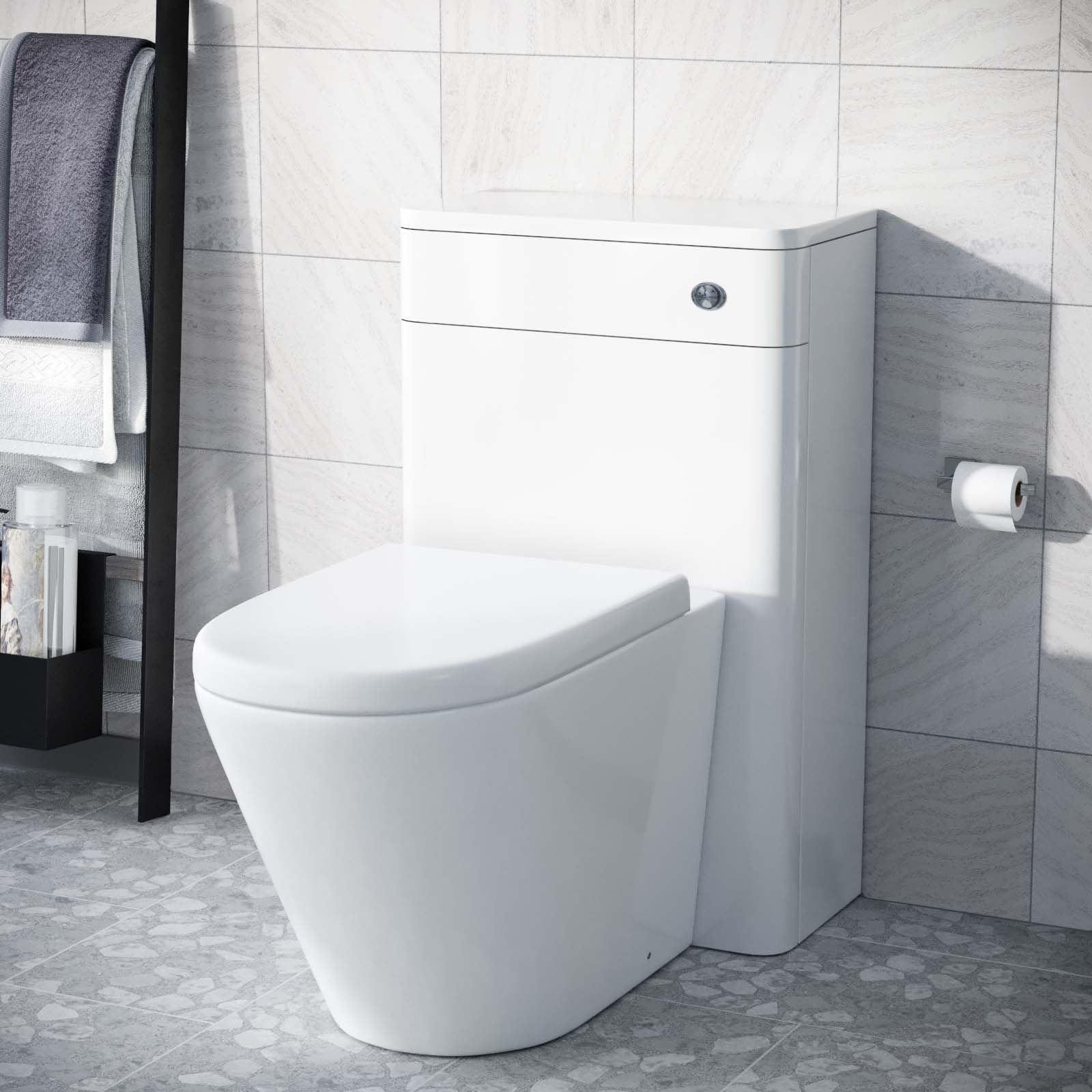 Afern 500mm Back To Wall WC Rimless Toilet Pan Unit Space Saving Afern