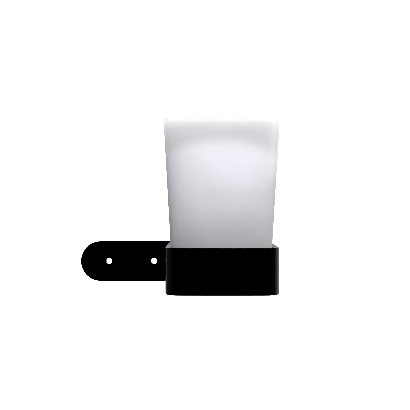 Single Square Frost Glass Tumbler & Matt Black Holder