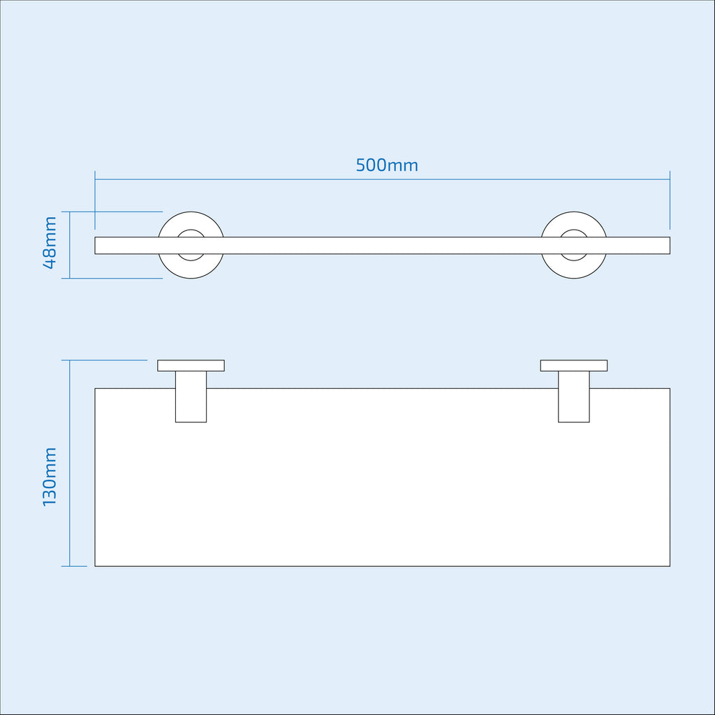 Glass Shelf With Modern Round Brackets   APEX45 1024x 