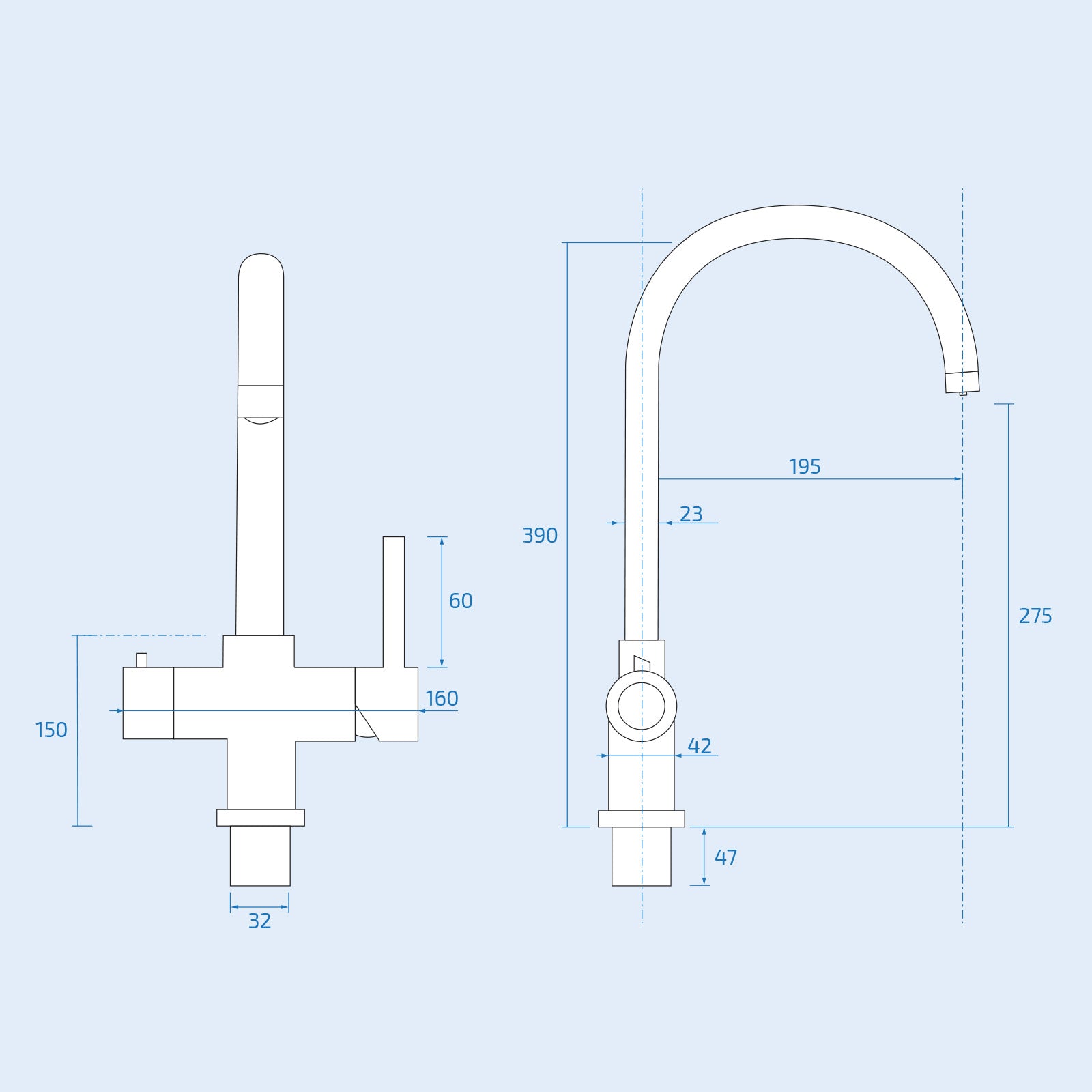 3 in 1 Single Lever Boiler Complete Kitchen Mixer Tap Set - Chrome