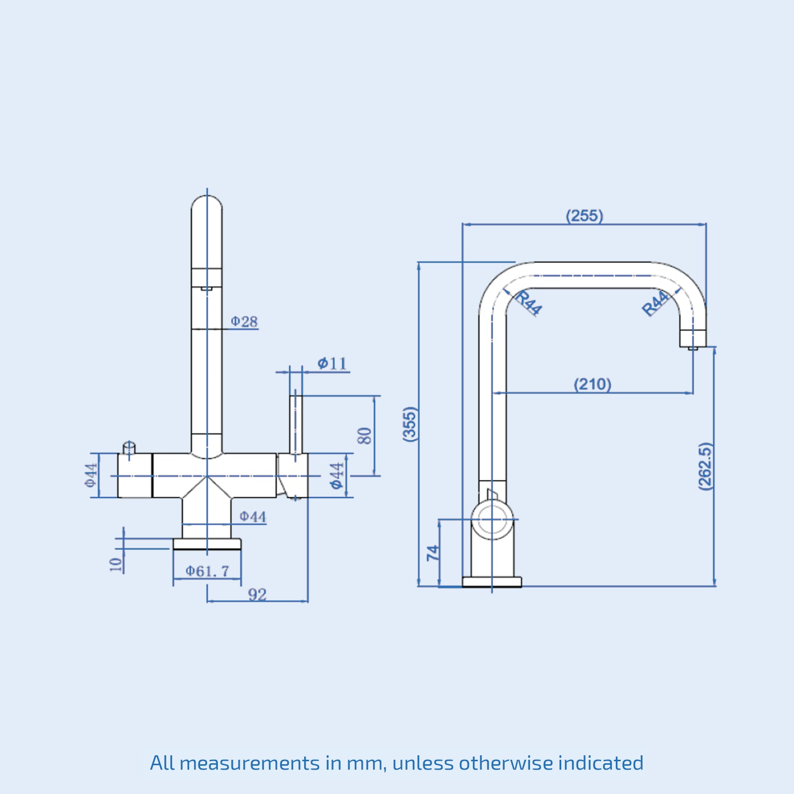 3 in 1 Single Lever Boiler Complete Kitchen Mixer Tap Set - Copper