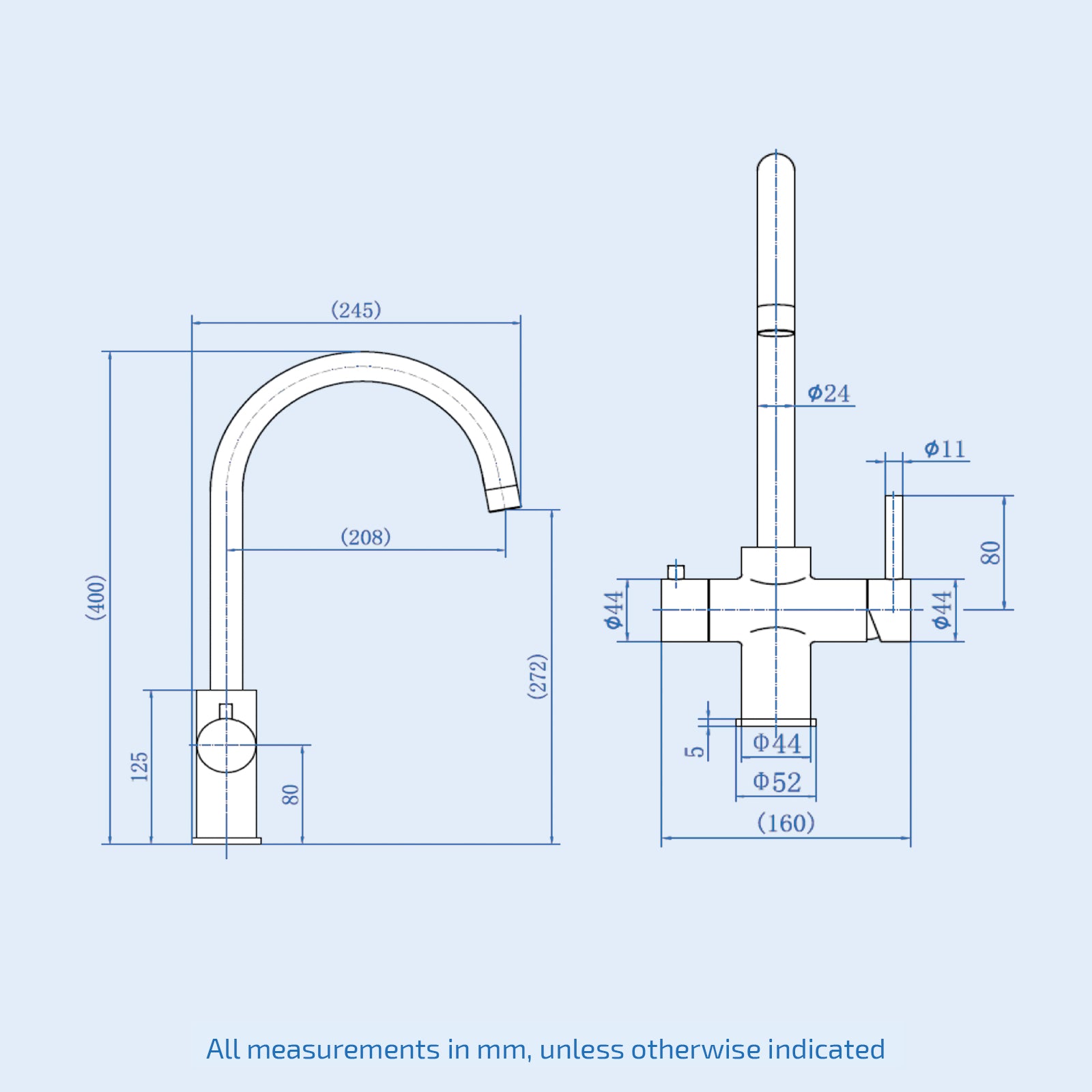 3 in 1 Single Lever Boiler Complete Kitchen Mixer Tap Set - Matte Black