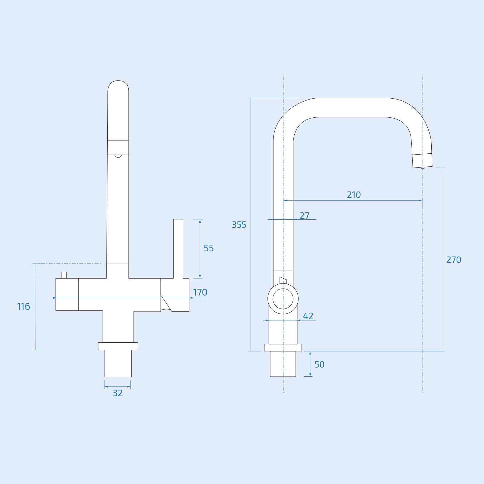 3 in 1 Single Lever Boiler Complete Kitchen Mixer Tap Set - Matte Black