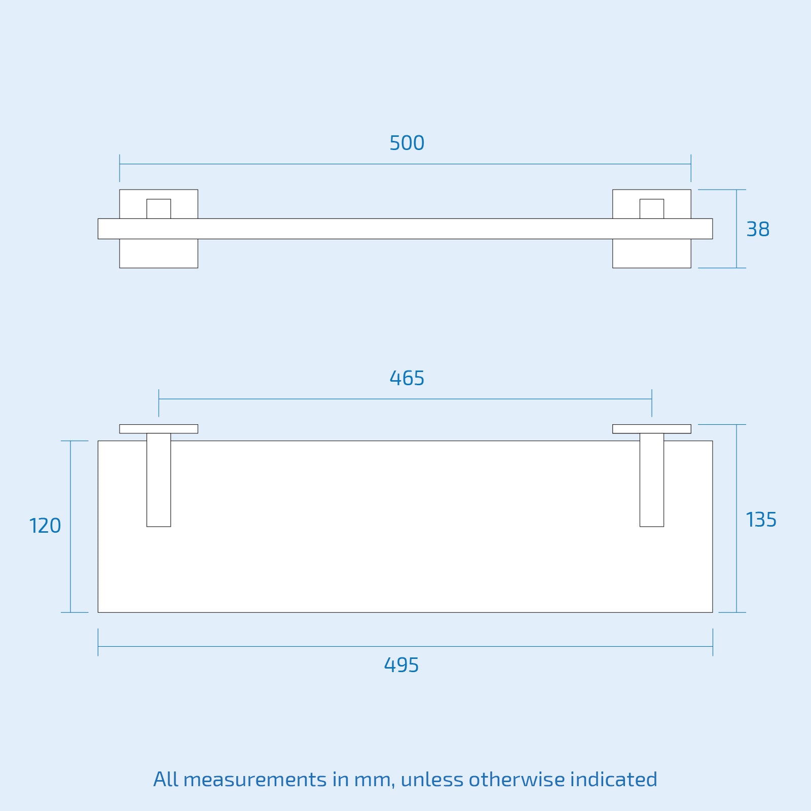 Glass Shelf Modern With Brackets