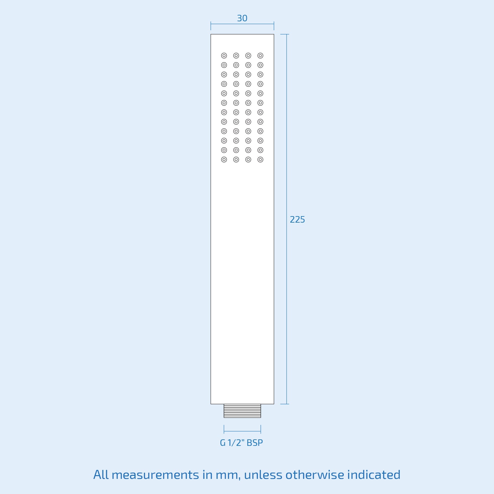 Modern Rectangular Handheld Shower Head, Shower Hose and Wall Mount Holder