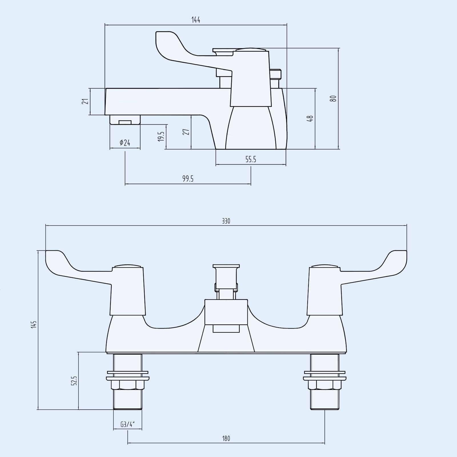 Accessible Chrome Bath Shower Mixer Tap & Handheld Kit