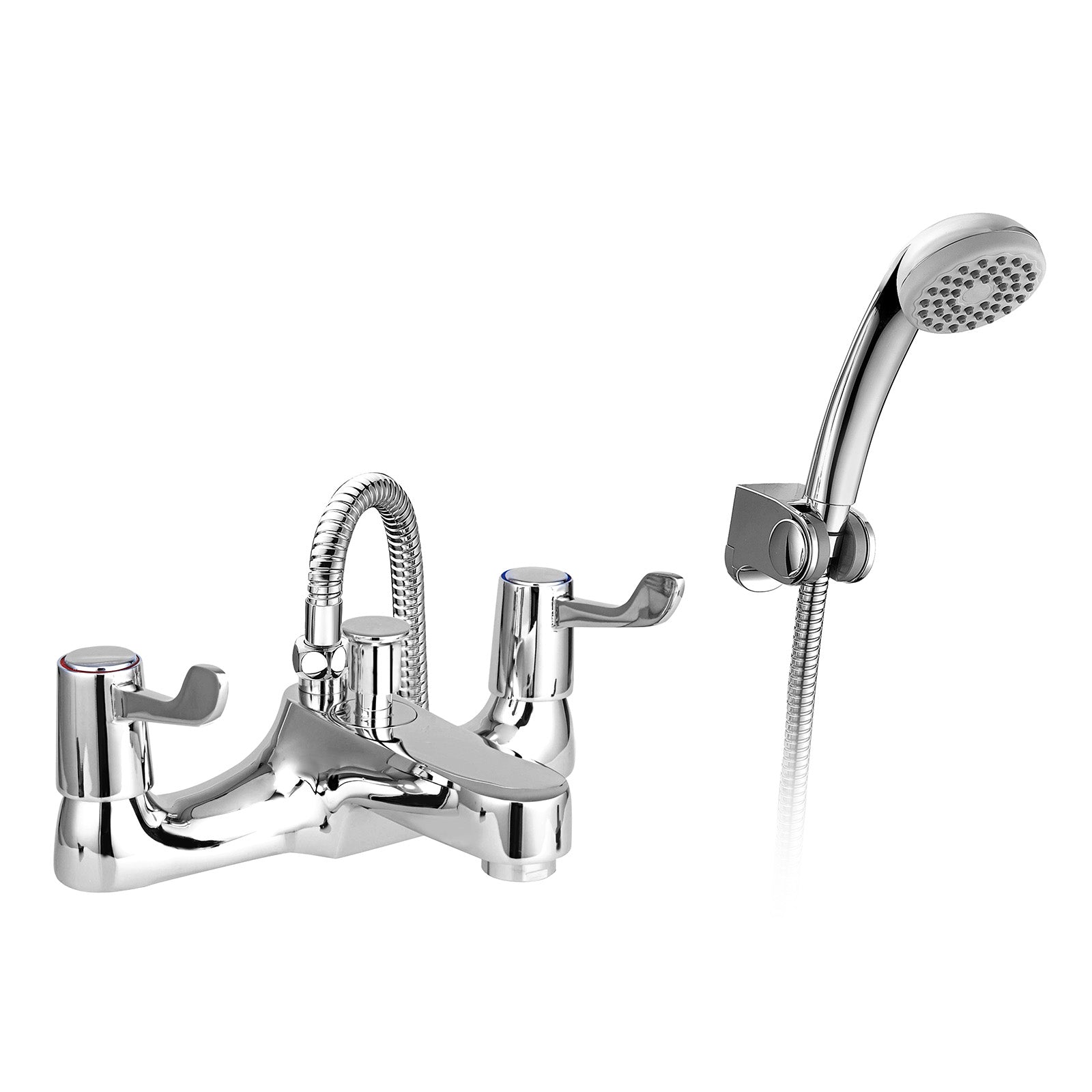 Accessible Chrome Bath Shower Mixer Tap & Handheld Kit