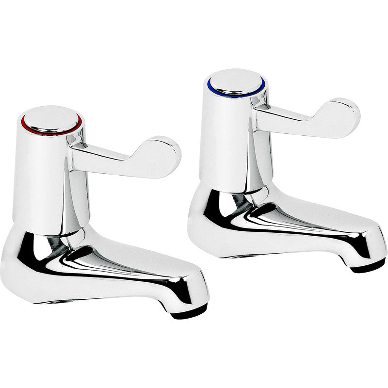 Accessible Twin Contract Basin Taps Chrome
