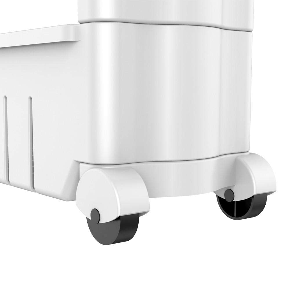 Slim 3 Tier Storage Trolley Cart White Kitchen Bathroom Shelf Organiser Rack