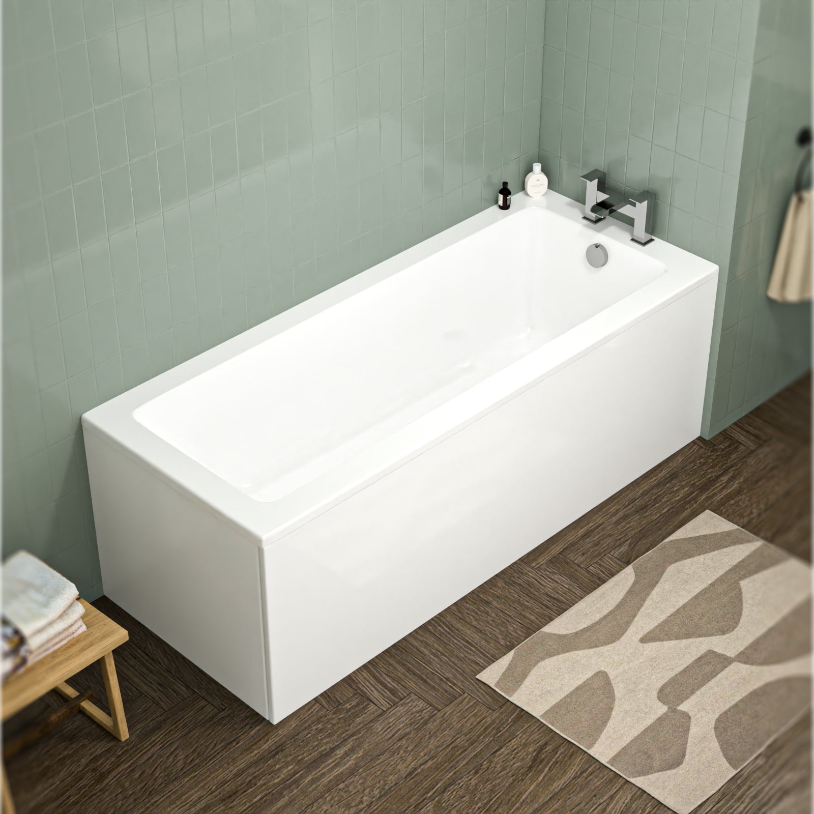Derby 1700 x 700mm Standard Straight Square Bathroom Bath Tub