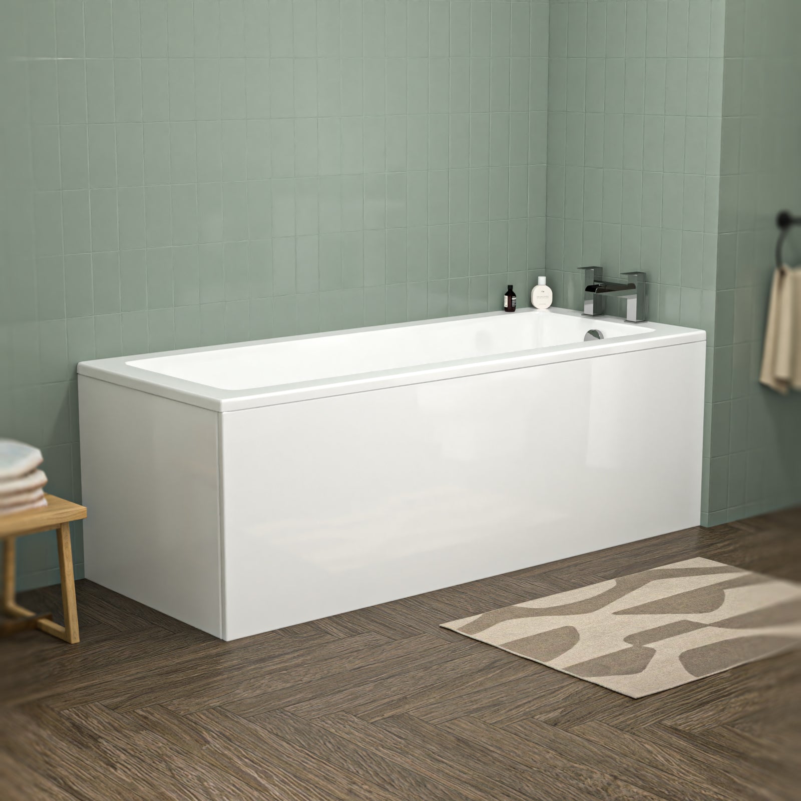 Derby 1700 x 700mm Standard Straight Square Bathroom Bath Tub