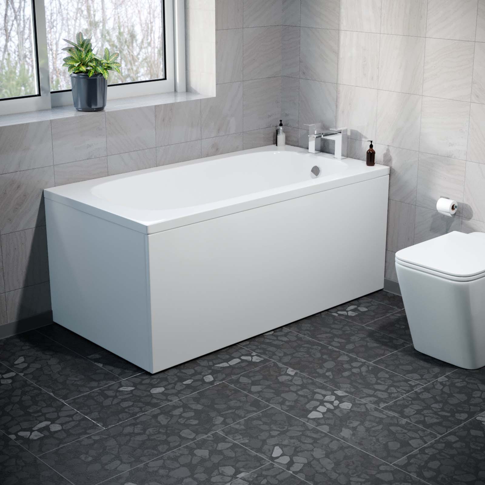 1400mm x 700mm Round Style Single End Straight Bath with Legs