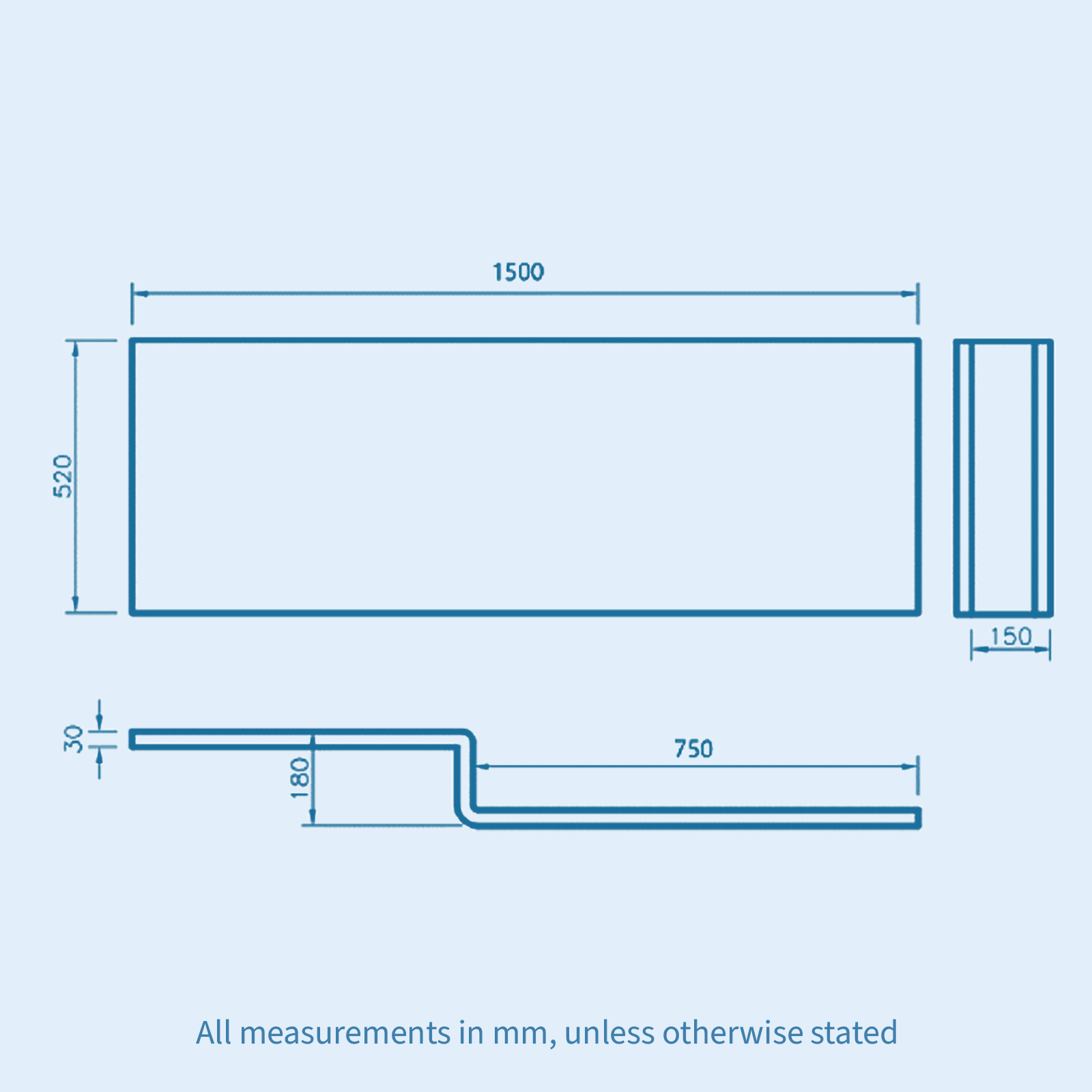 Small Bathroom Suite - Eslo 500mm WC & Basin 2 in 1 Toilet & 1500mm L-Shaped Shower Bath with Front Panel