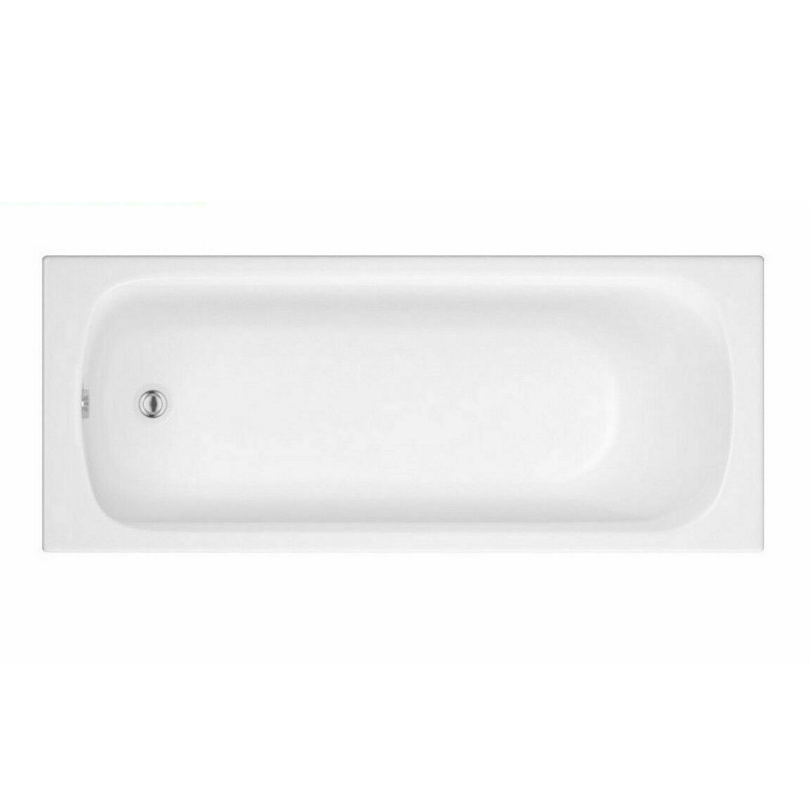 Kaif 1500 x 700mm Standard Round Single Ended Bath With Legs, Bath Screen White