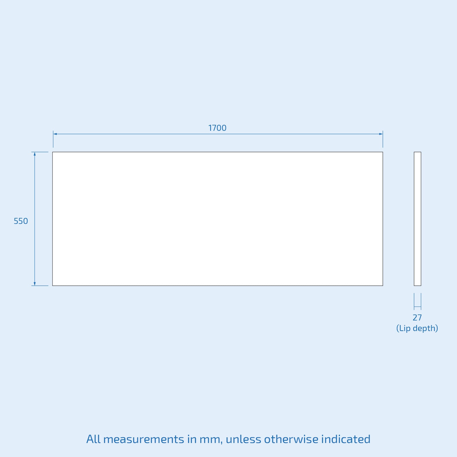 1700mm Modern High Gloss White Front & End Bath Panel Acrylic Bathroom