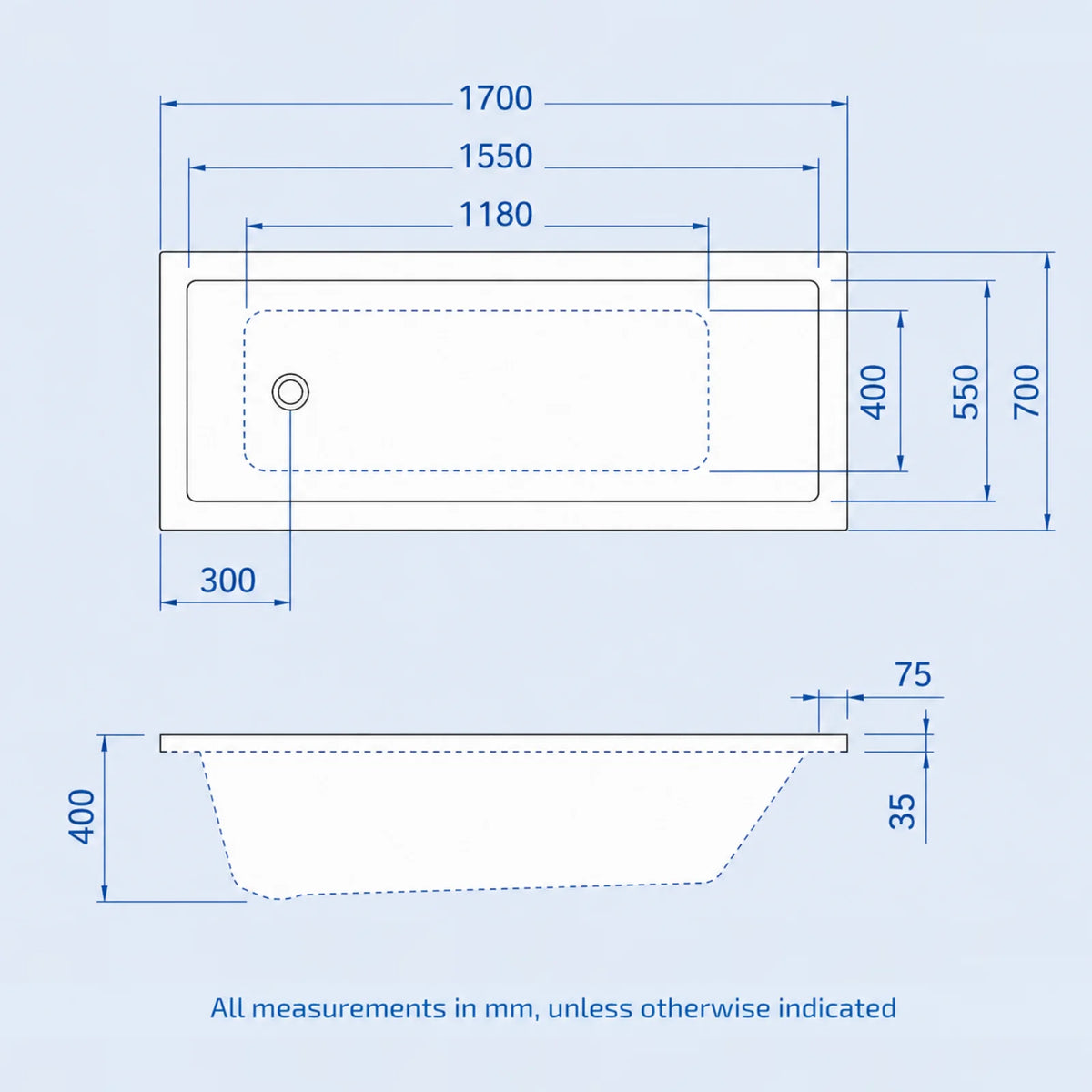 Bathroom Suite - Alaska 1700mm Bathtub with Bath Screen, 600mm Basin Vanity & Close Coupled Toilet Set with Brushed Brass Fittings