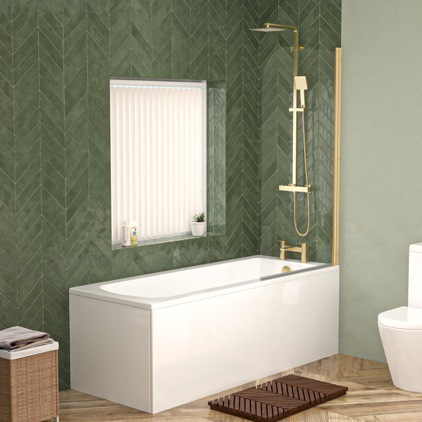 Square Shower Bath Basin Vanity Toilet Set Brushed Brass Taps