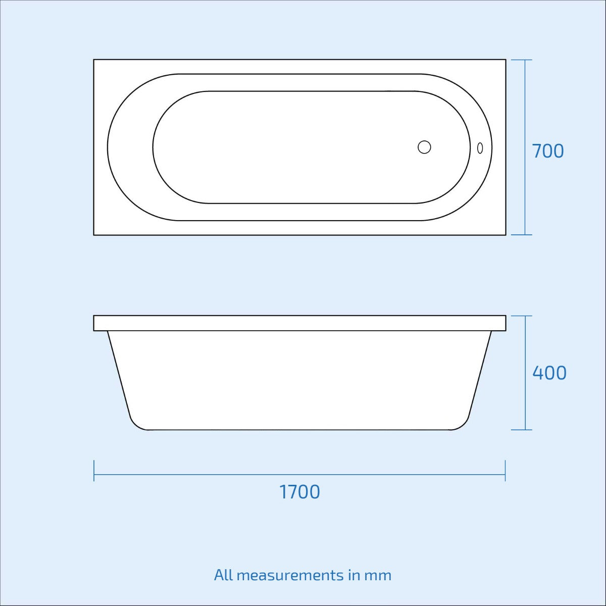 Nanuya White 1000mm Vanity, WC Unit, Rimless BTW Toilet, Bath And Front Panel