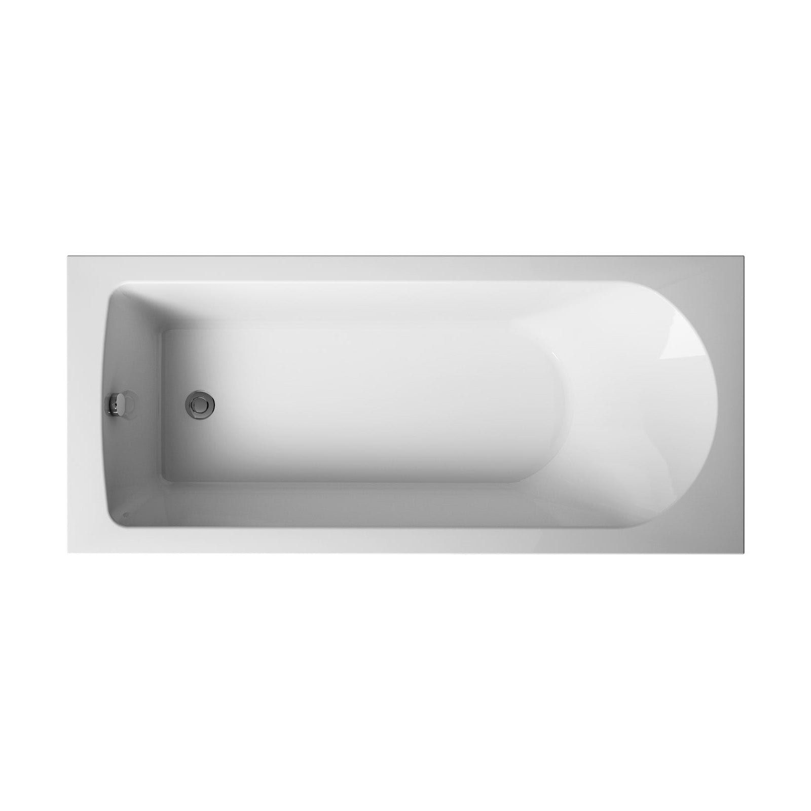 Kaif 1800 x 800mm Round Single Ended Bath & Leg Set with Bath Screen White