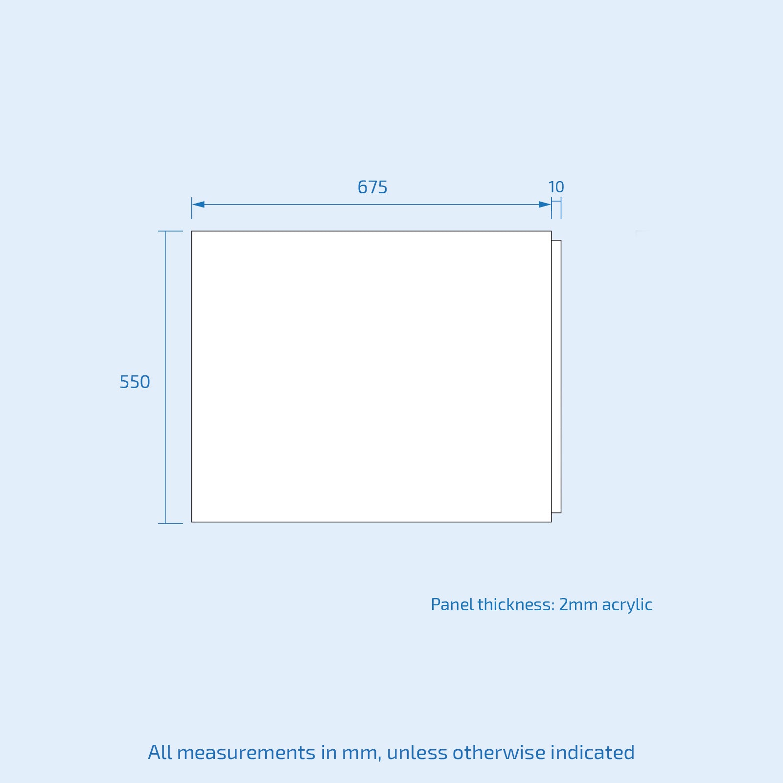 Modern 675 x 550 mm White Acrylic End Bath Panel