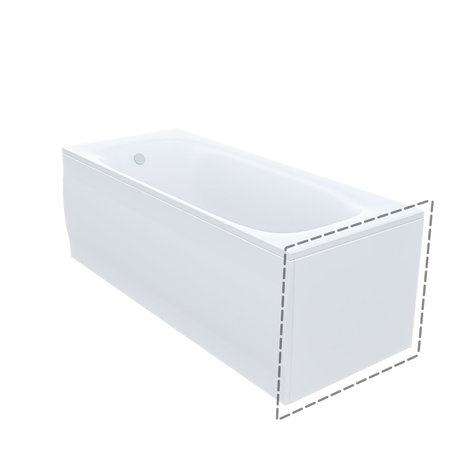 Modern 675 x 550 mm White Acrylic End Bath Panel