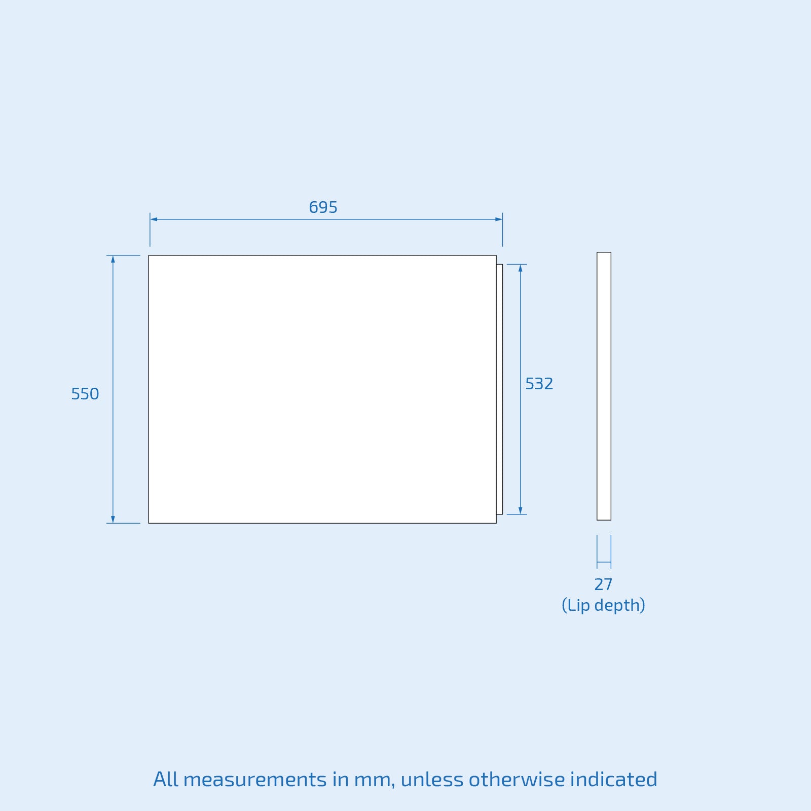 Modern High Gloss 695mm White End Bath Panel ABS Bathroom