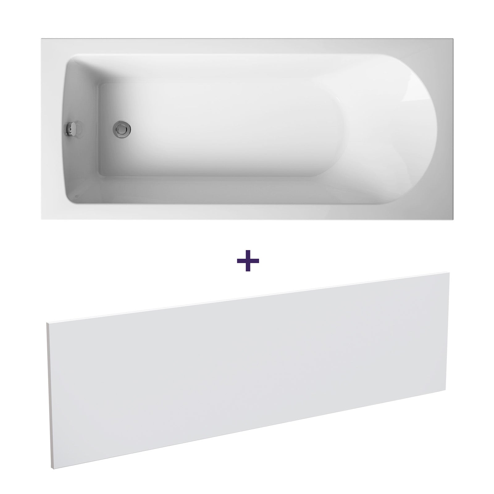 Zensen White Bathroom 1700mm Single Ended Bath + Front Bath Panels