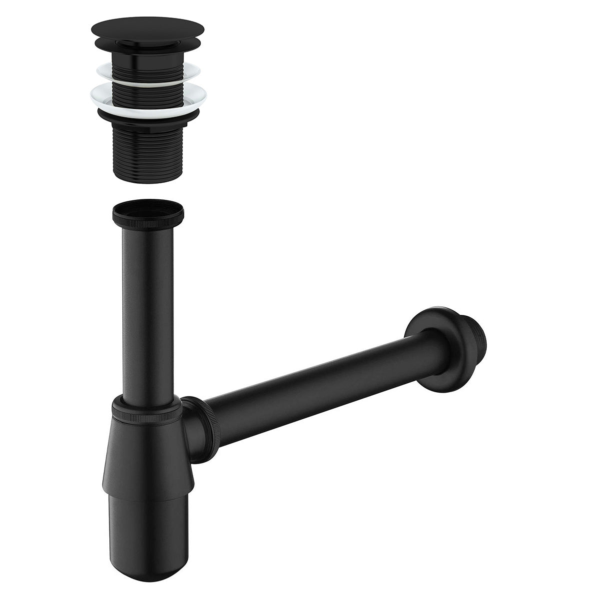 Duke Bathroom Basin Bottle Trap & Unslotted Waste Matte Black